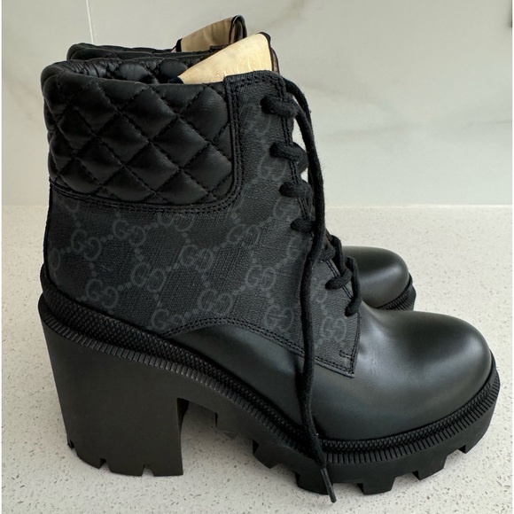 Gucci GG Platform High Block Heel Ankle Boots EU 36 US 6 - Picture 1 of 8